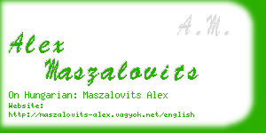 alex maszalovits business card